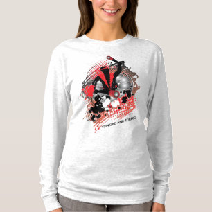 T-shirt Carnaval abstrait Panman en rouge blanc et noir