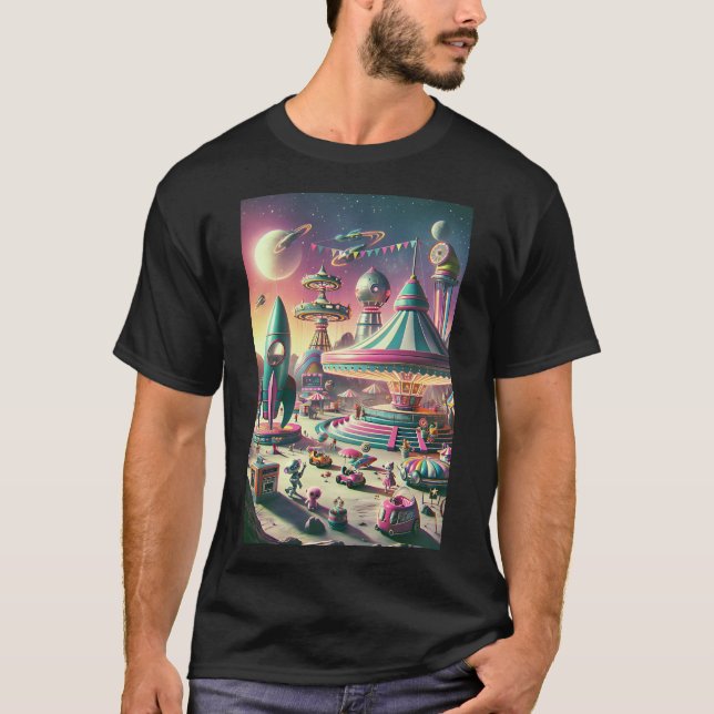 T-shirt Carnaval Whimsical de l'espace dans des couleurs v (Devant)