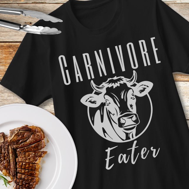 T-shirt Carnivore Mater Vache Tête de viande Amateurs Unis (Carnivore Eater Tee - for cow lovers and meat enthusiasts. #carnivorelifestyle)