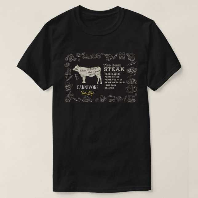 T-shirt Carnivore pour la vie Le meilleur mangeur de viand (Design devant)