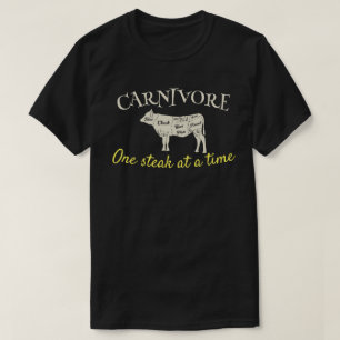 T-shirt Carnivore Un Steak À La Fois Personnalisable