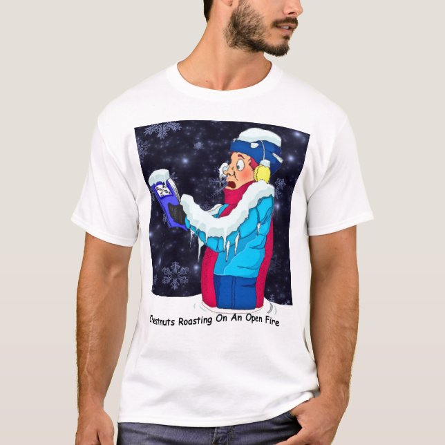 T-shirt Caroleur de Noël froid (Devant)