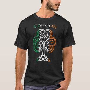 T-shirt CAROLIN Nom irlandais Shamrock Irlande Drapeau Fam