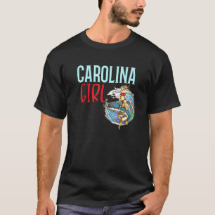 T-shirt Carolina Girl Surfer Girl équitation Poisson dans