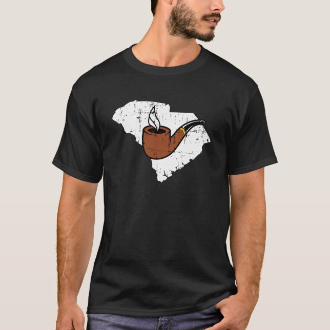 T-shirt Carolina Sud Tabac Pipe Fumer Hobby Briar Pi (Devant)