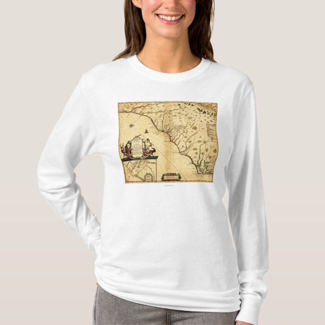 T-shirt Carolinas avec le nord à la carte de (Devant)