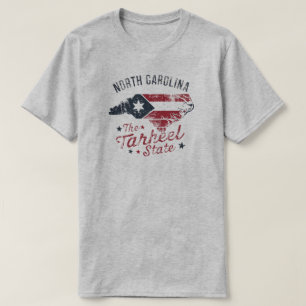 T-shirt Caroline du Nord Carte de l'État du Tarheel