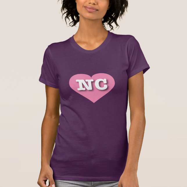 T-shirt Caroline du Nord Coeur rose - J'aime NC (Devant)