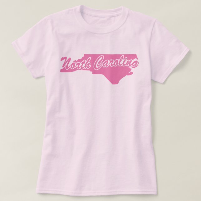 T-shirt Caroline du Nord, État rose (Design devant)