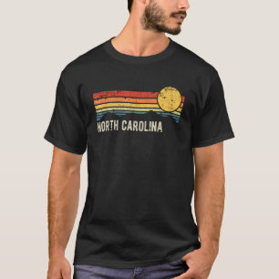 T-shirt Caroline du Nord USA Retro Sunset Distress Style D