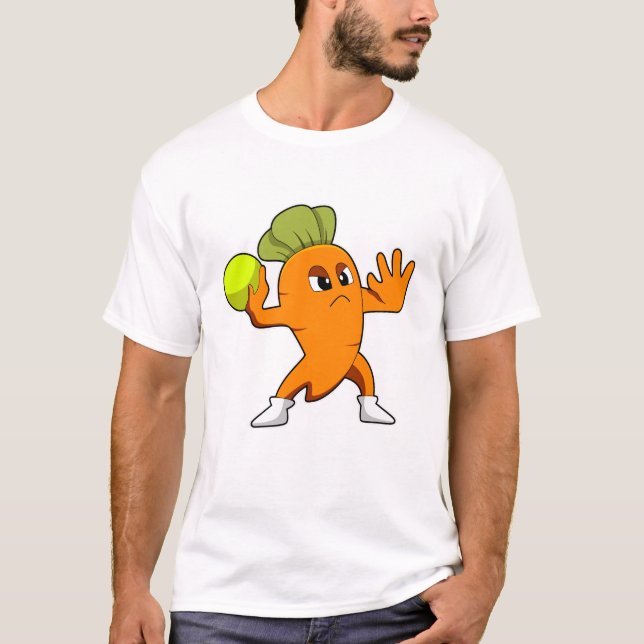 T-shirt Carotte à Handball joueur avec Handball (Devant)