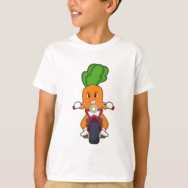 T-shirt Carotte comme Biker avec Motorcycle.PNG (Devant)