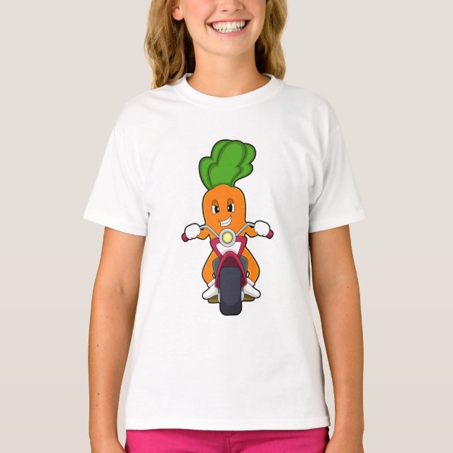 T-shirt Carotte comme Biker avec Motorcycle.PNG (Devant)
