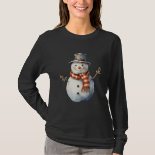 T-shirt Carotte de neige Nez Plaid Écart hiver Noël