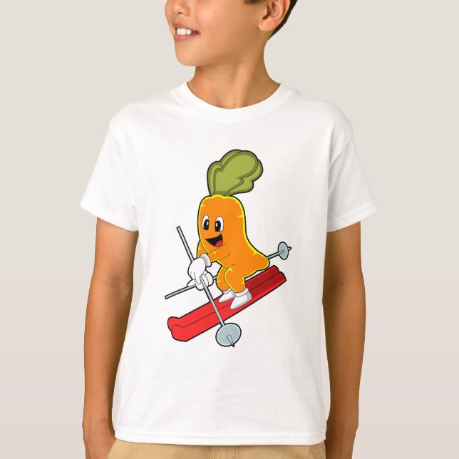 T-shirt Carotte en ski avec ski (Devant)