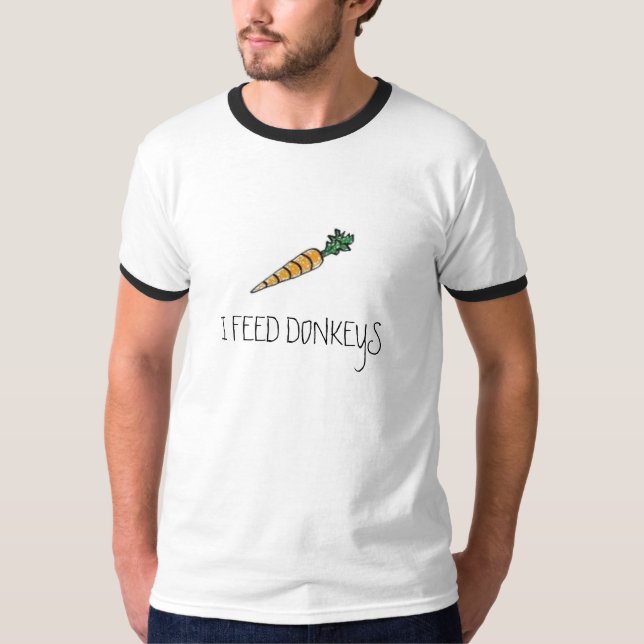 T-shirt carotte, J'ALIMENTE DES ÂNES (Devant)
