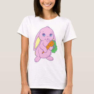 T-shirt Carotte mignonne de lapin de bande dessinée de