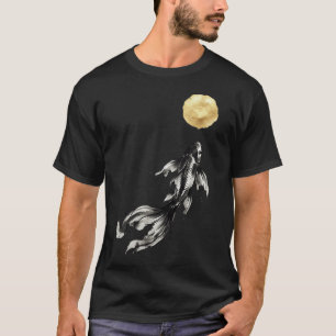 T-shirt Carpe Koï et Lune Dorée