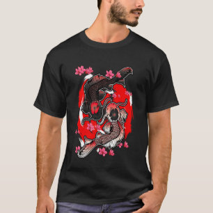 T-shirt Carpe Koi Poisson Fleur de Cerisier Japonais Sakur