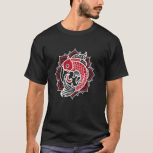 T-shirt Carpe Koi Tribale Lotus Stylisé Japon Prospérité T