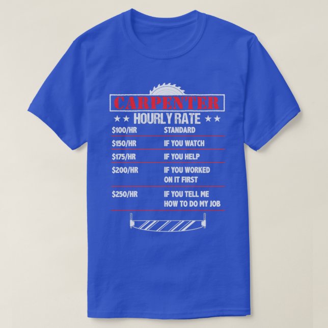 T-shirt Carpenter Horaire Note Funny Carpenter Plaisanteri (Design devant)