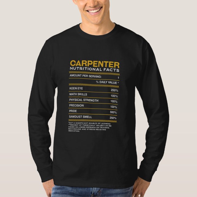 T-shirt Carpenter Nutrition Facts (Devant)