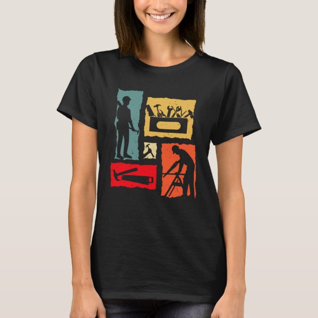 T-shirt Carpenter Retro Woodworker (Devant)