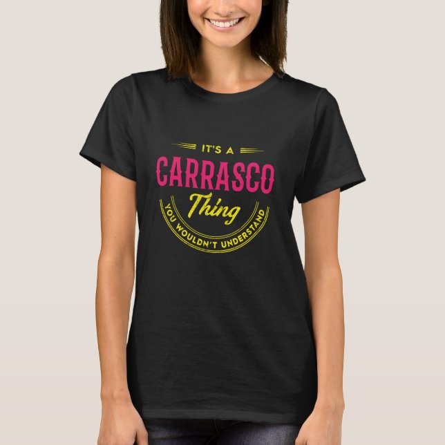T-shirt CARRASCO Nom, CARRASCO nom de famille crête (Devant)