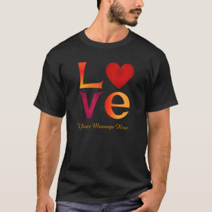 T-shirt Carré d'AMOUR personnalisé Lettrage rouge et jaune