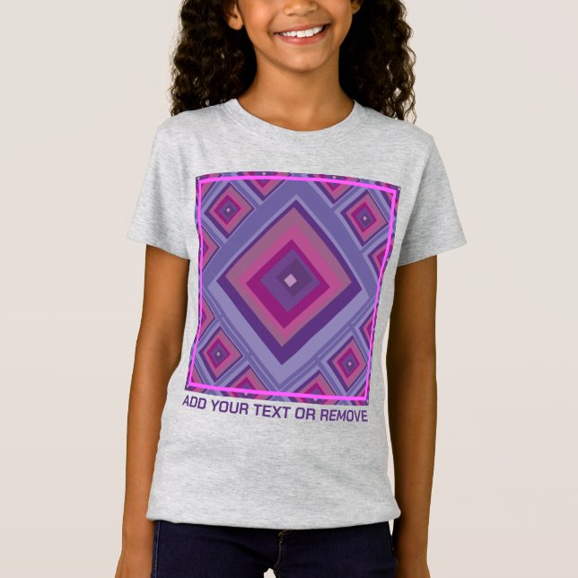 T-Shirt Carré de Diamant Rose violet Ajouter un texte fill (Devant)