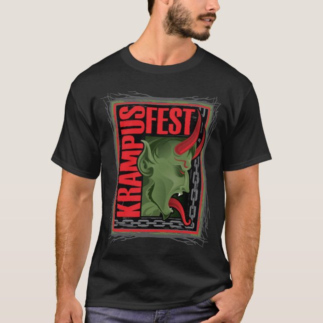 T-shirt Carré de Krampus (noir T) (Devant)