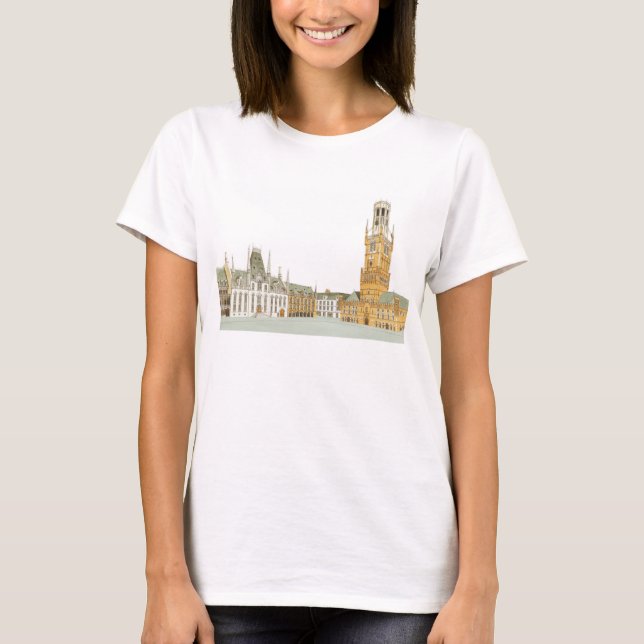 T-shirt Carré du marché. Bruges Belgique (Devant)