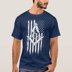 T-shirt Carré et boussole du drapeau américain