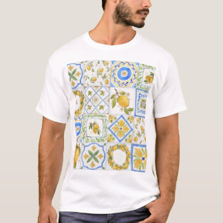 T-shirt Carré Motif Sicilienne Lemons Watercolor