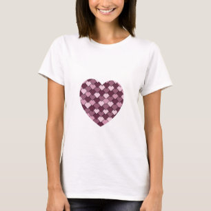 T-shirt Carré rose cerise et cœur en diamant