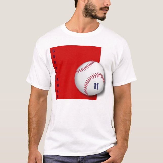 T-shirt carré rouge de base-ball, CARDINAUX (Devant)