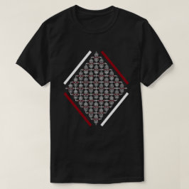 T-shirt Carré rouge et blanc avec Motifs d'inspiration asi