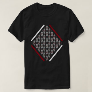 T-shirt Carré rouge et blanc avec Motifs d'inspiration asi