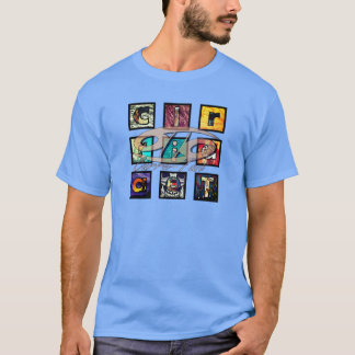 t-shirt Carre-Tail en désordre style scrabble