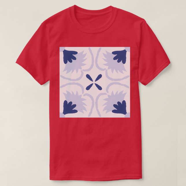 T-shirt Carrelage Bleu amp Blanc Beau Sicili (Design devant)