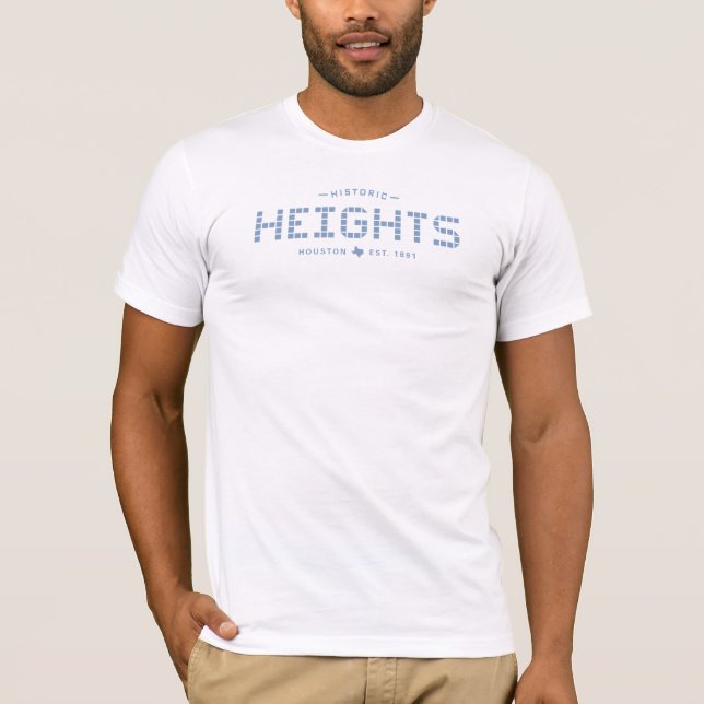 T-shirt Carrelage, Carrelage bleu, Houston Heights (Devant)