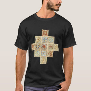 T-shirt Carrelage médiéval en céramique Couronnes Fleur De