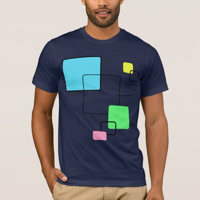 T-shirt Carrés au néon (Devant)