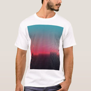 T-shirt Carrés urbains numériques : flou futuriste.