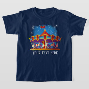 T-shirt carrousel pour enfants unisex mignon ajouter du te