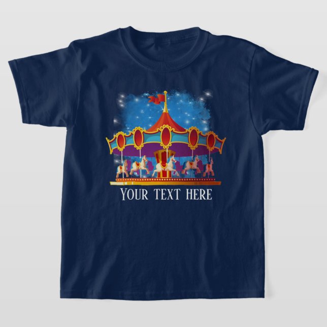 T-shirt carrousel pour enfants unisex mignon ajouter du te (Poser)