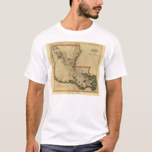T-shirt Carte 1814 de la Louisiane de cru