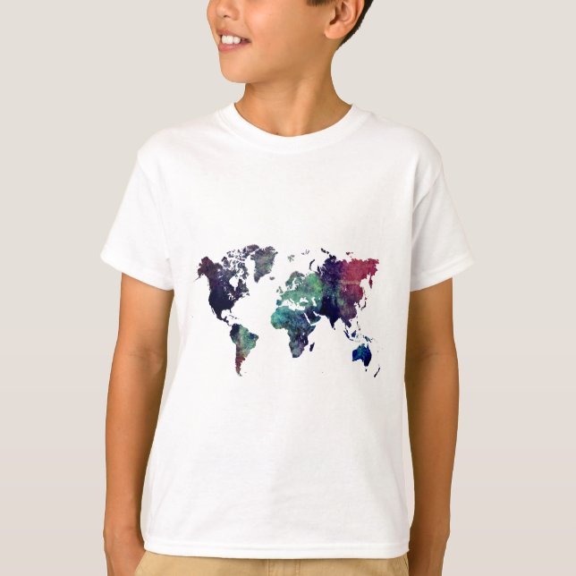 T-shirt carte 6 du monde (Devant)