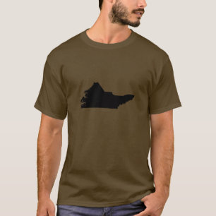 T-shirt Carte à l'envers de la Caroline du Nord