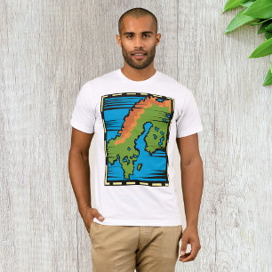 T-shirt Carte abstraite de la Scandinavie Art